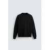 Pull noir col rond